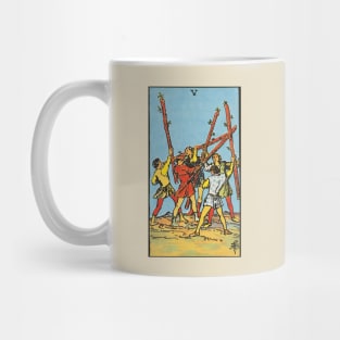 Five of wands tarot card Mug